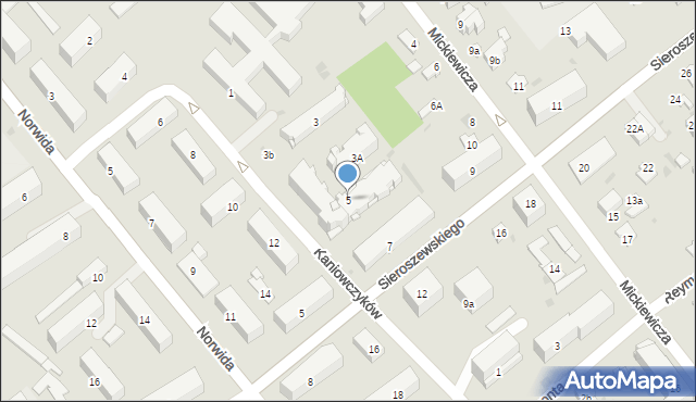 Puławy, Kaniowczyków, 5, mapa Puław