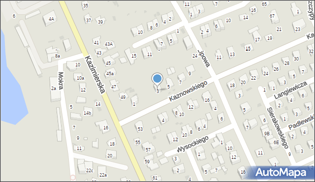 Puławy, Kaznowskiego Lucjana, 3, mapa Puław