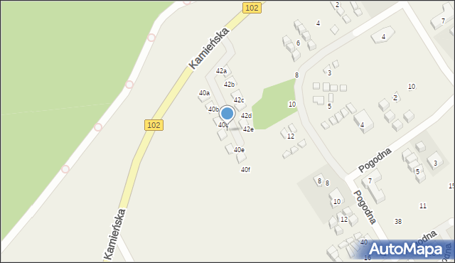 Pustkowo, Kamieńska, 40d, mapa Pustkowo