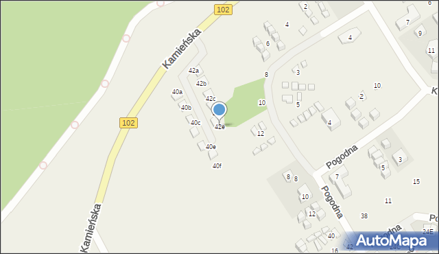 Pustkowo, Kamieńska, 42e, mapa Pustkowo