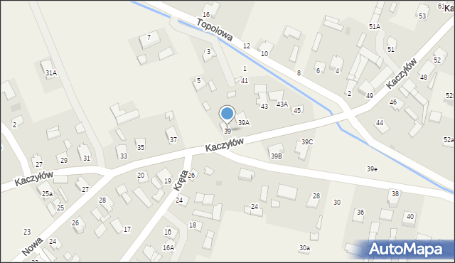 Pysznica, Kaczyłów, 39, mapa Pysznica