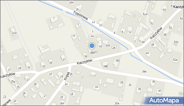 Pysznica, Kaczyłów, 39A, mapa Pysznica