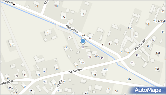 Pysznica, Kaczyłów, 41, mapa Pysznica