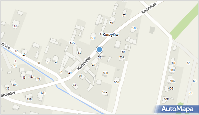 Pysznica, Kaczyłów, 52, mapa Pysznica