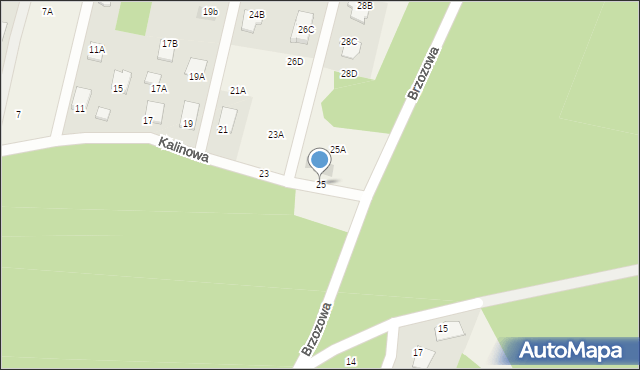 Pysznica, Kalinowa, 25, mapa Pysznica