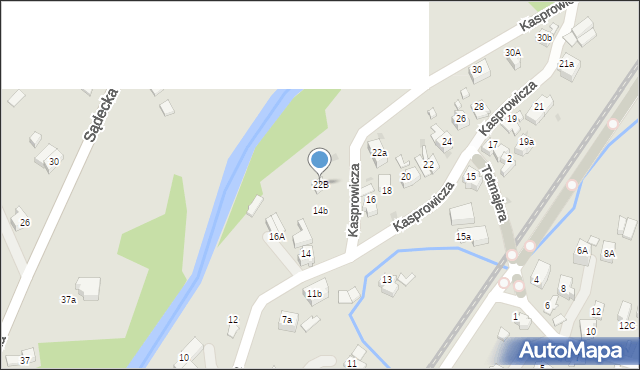 Rabka-Zdrój, Kasprowicza Jana, 22B, mapa Rabka-Zdrój