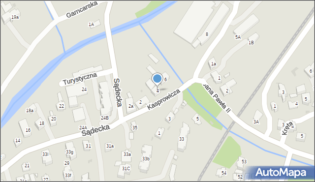 Rabka-Zdrój, Kasprowicza Jana, 4, mapa Rabka-Zdrój