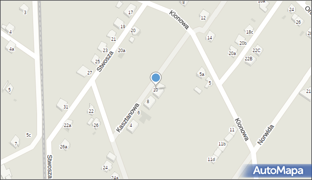 Racibórz, Kasztanowa, 10, mapa Racibórz