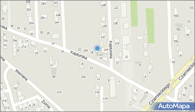 Radom, Kapturska, 16, mapa Radomia