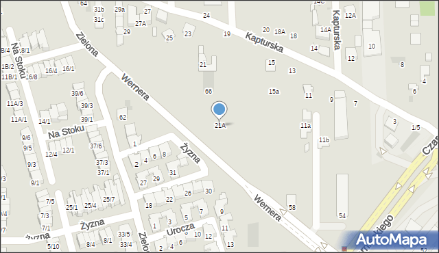 Radom, Kapturska, 21A, mapa Radomia