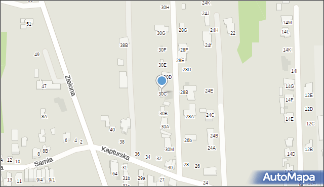 Radom, Kapturska, 30C, mapa Radomia