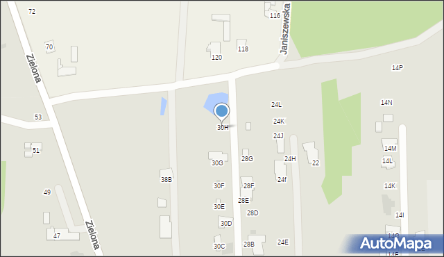 Radom, Kapturska, 30H, mapa Radomia