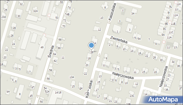 Radom, Kaszubska, 16, mapa Radomia