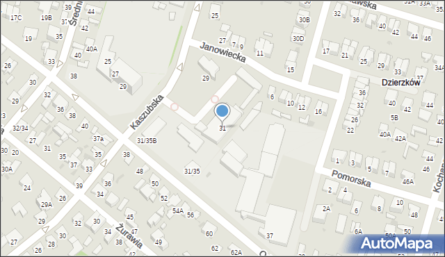 Radom, Kaszubska, 31, mapa Radomia