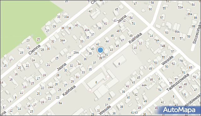 Radom, Kalińska, 39, mapa Radomia