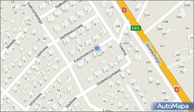 Radom, Kasprowicza Jana, 12, mapa Radomia