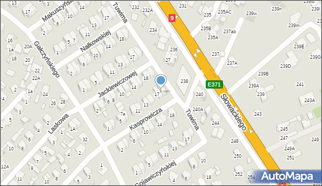 Radom, Kasprowicza Jana, 19, mapa Radomia