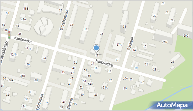 Radom, Katowicka, 13, mapa Radomia