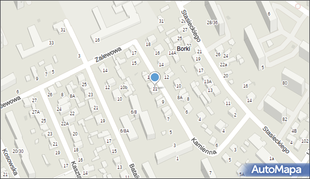 Radom, Kamienna, 11, mapa Radomia