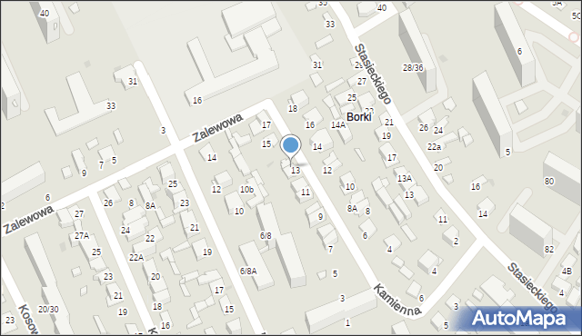 Radom, Kamienna, 13A, mapa Radomia