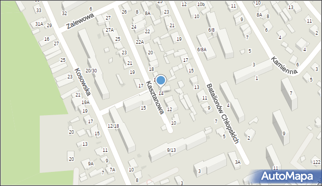 Radom, Kasztanowa, 14, mapa Radomia