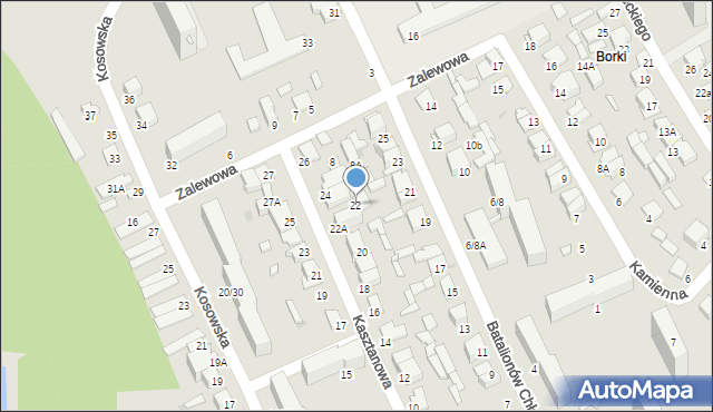 Radom, Kasztanowa, 22, mapa Radomia