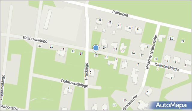 Radom, Kalinowskiego Wojciecha, 13, mapa Radomia