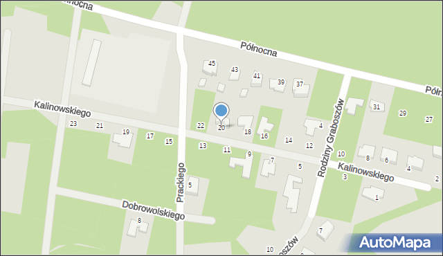 Radom, Kalinowskiego Wojciecha, 20, mapa Radomia