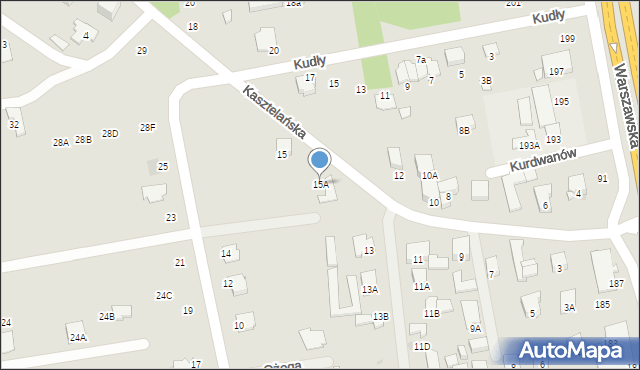 Radom, Kasztelańska, 15A, mapa Radomia
