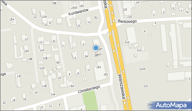 Radom, Kasztelańska, 185, mapa Radomia