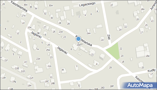 Radom, Kasztelańska, 21b, mapa Radomia