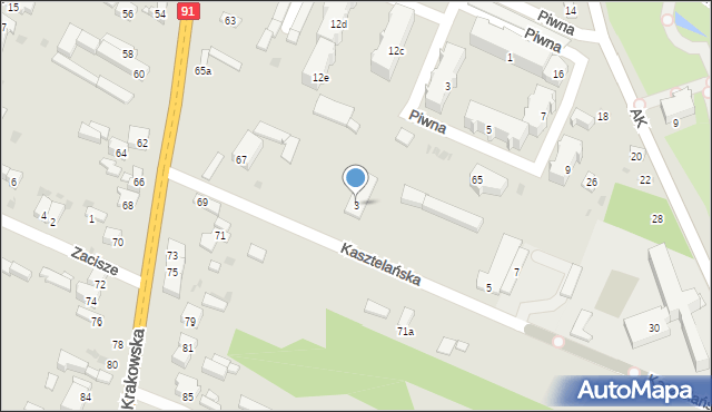 Radomsko, Kasztelańska, 3, mapa Radomsko