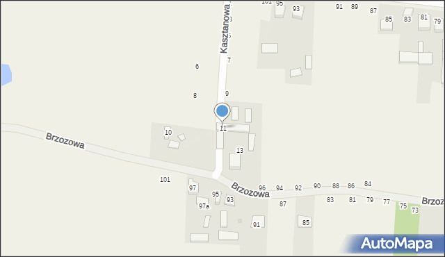 Radostków, Kasztanowa, 11, mapa Radostków