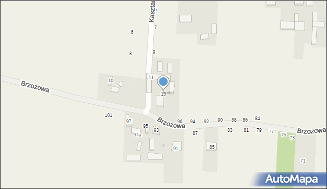 Radostków, Kasztanowa, 13, mapa Radostków