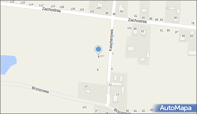 Radostków, Kasztanowa, 6, mapa Radostków