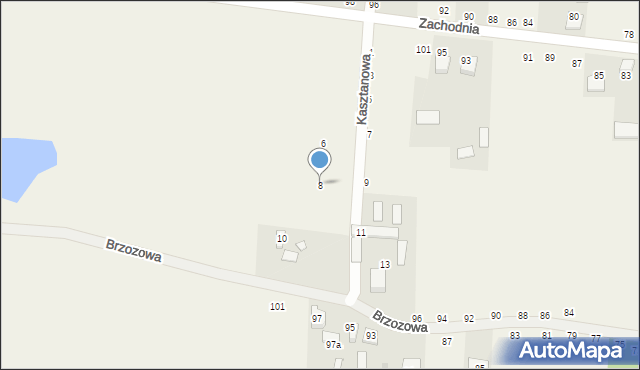 Radostków, Kasztanowa, 8, mapa Radostków