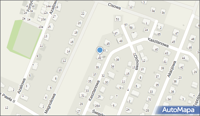 Radwanice, Kasztanowa, 41, mapa Radwanice