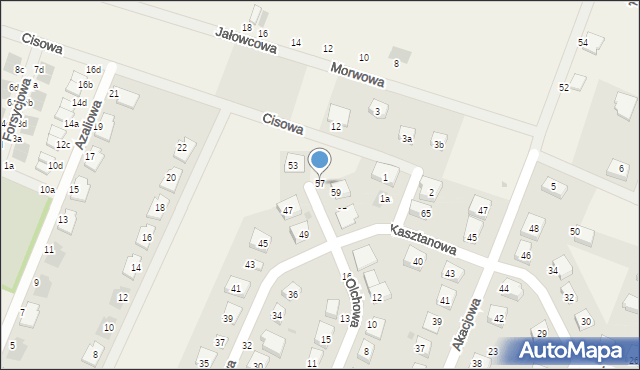 Radwanice, Kasztanowa, 57, mapa Radwanice