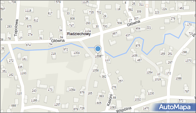 Radziechowy, Kasoni, 1008, mapa Radziechowy