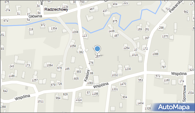 Radziechowy, Kasoni, 257, mapa Radziechowy