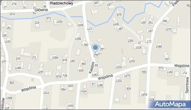 Radziechowy, Kasoni, 276, mapa Radziechowy