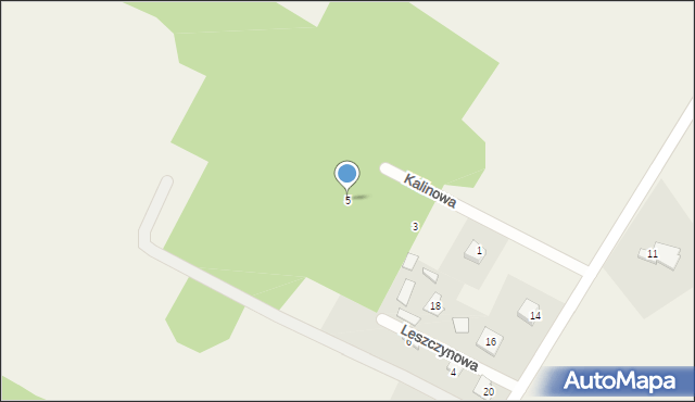 Radziejowice-Parcel, Kalinowa, 5, mapa Radziejowice-Parcel