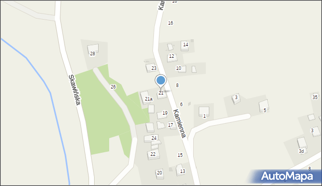 Radziszów, Kamienna, 21, mapa Radziszów