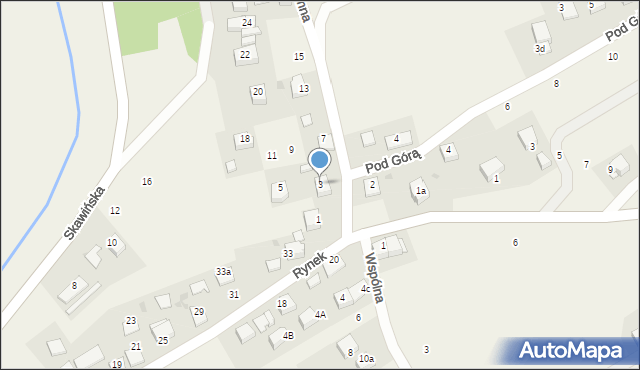 Radziszów, Kamienna, 3, mapa Radziszów