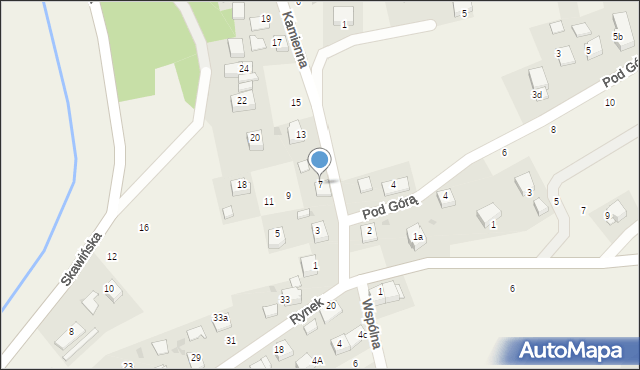 Radziszów, Kamienna, 7, mapa Radziszów