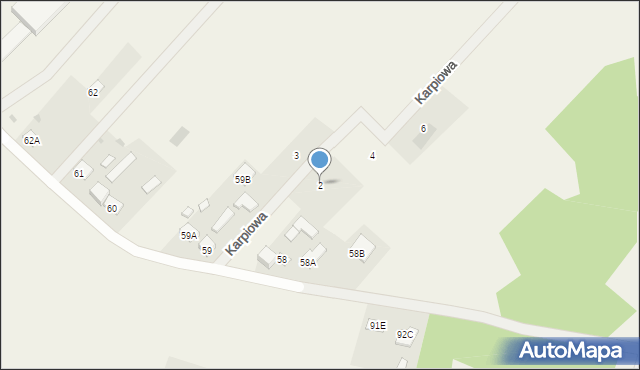 Rajec Poduchowny, Karpiowa, 2, mapa Rajec Poduchowny