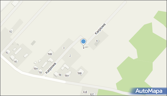 Rajec Poduchowny, Karpiowa, 4, mapa Rajec Poduchowny