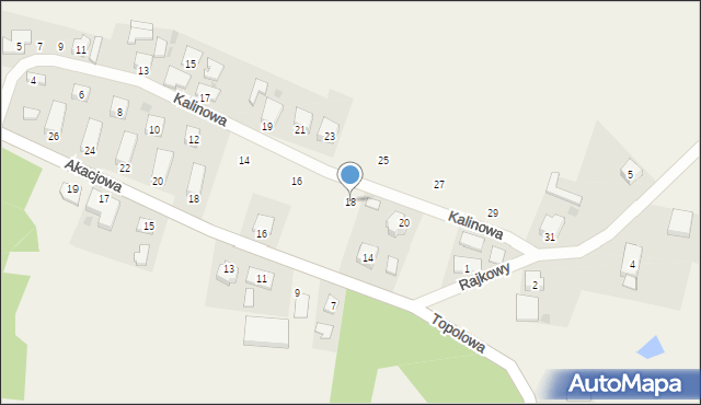 Rajkowy, Kalinowa, 18, mapa Rajkowy