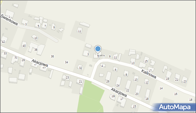Rajkowy, Kalinowa, 5, mapa Rajkowy