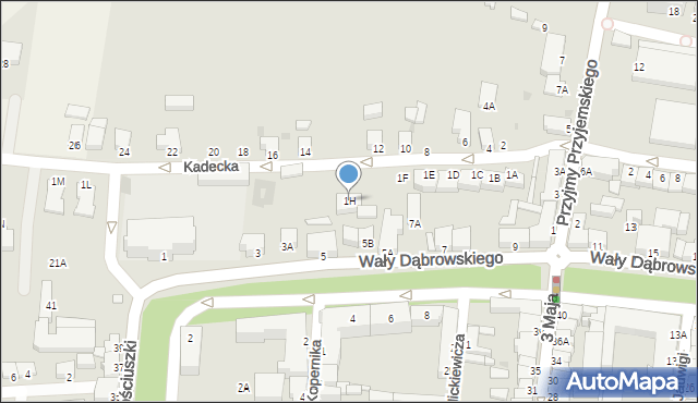 Rawicz, Kadecka, 1H, mapa Rawicz
